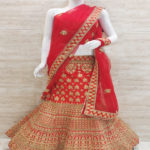 Red Embroidered Bridal Style Lehenga