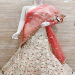 white with silver Embroider and Red Dupatta Combination