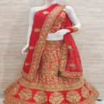 Astonishing Red Net Bridal lehenga choli